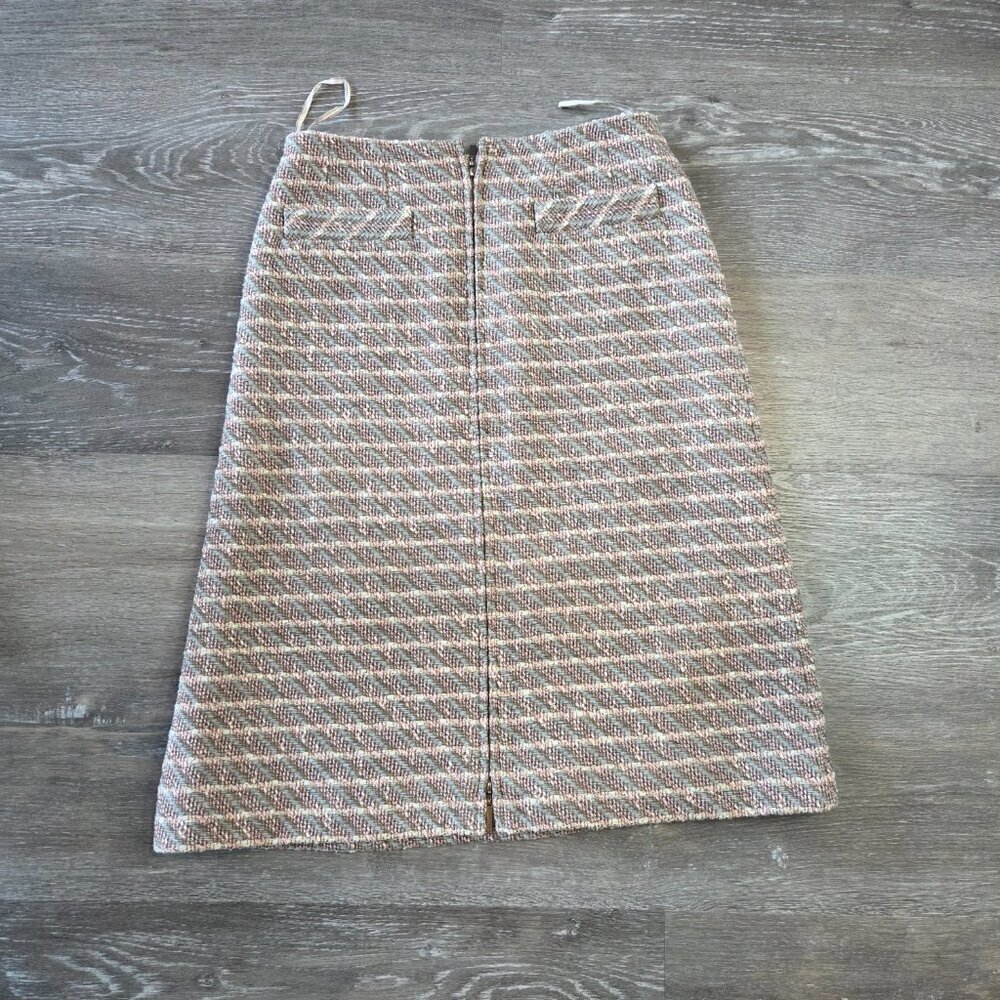 Authentic Chanel Tweed Skirt Gold Hardware FR 36 Beige w/ Official COA - Picture 11 of 15